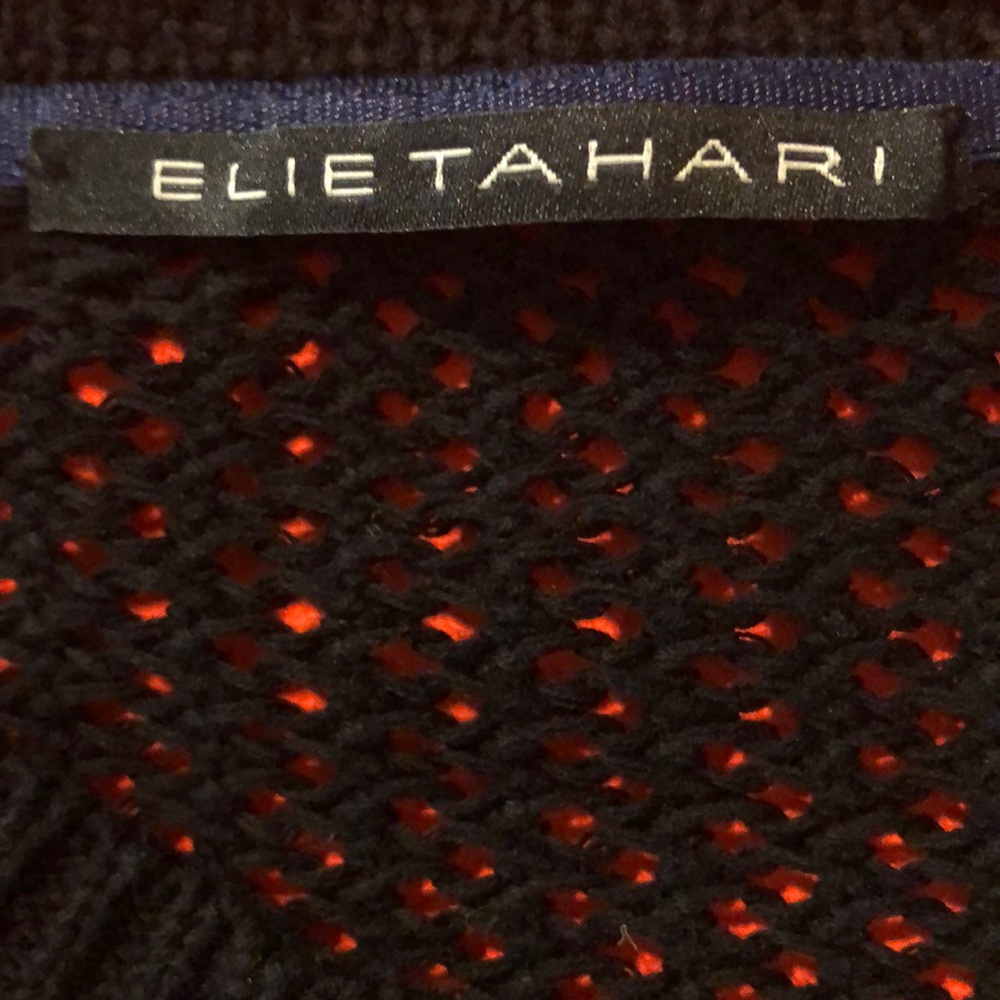 ELIE TAHARI long sleeve cotton knit sweater - Picture 4 of 9